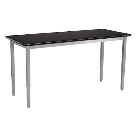 National Public Seating NPS Steel Height Adjustable Heavy Duty Table, 24 X 48 , HPL Top, Grey Frame SLT8-2448H